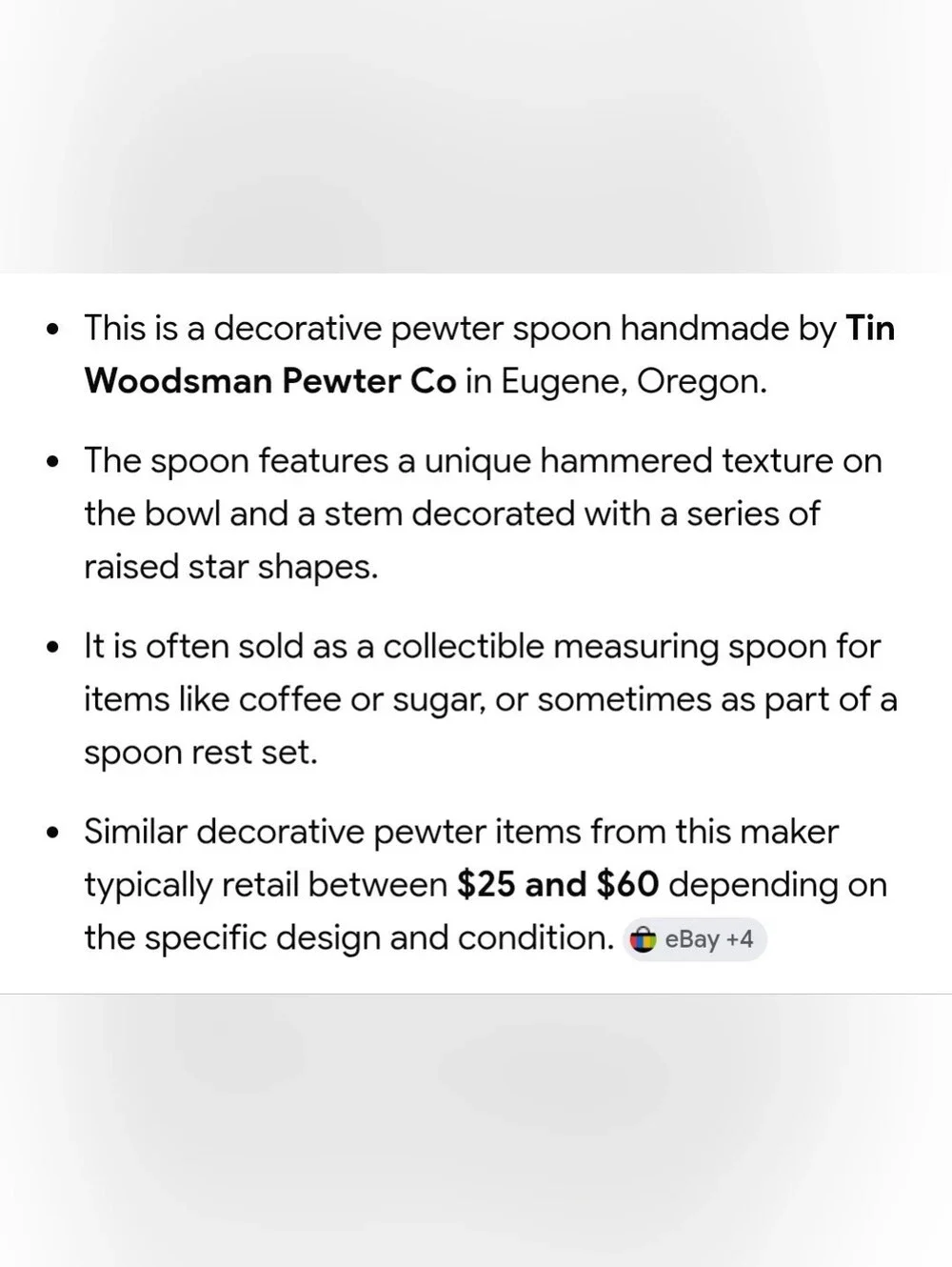 Tin Woodsman Stamped Star-Detail Metal Spoon in Antique Silver Tone